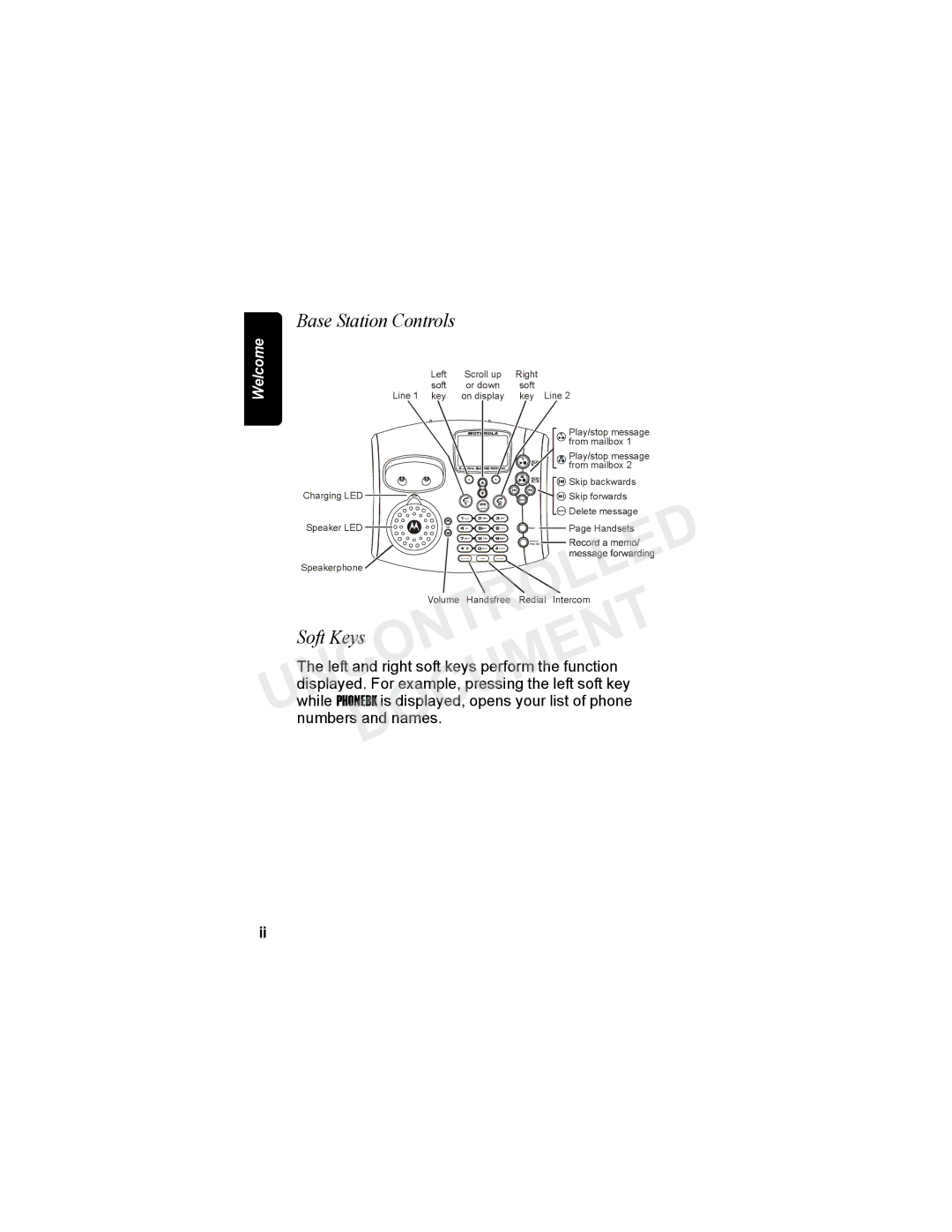 Motorola MD7080 Series manual Uncontrolled, Base Station Controls 