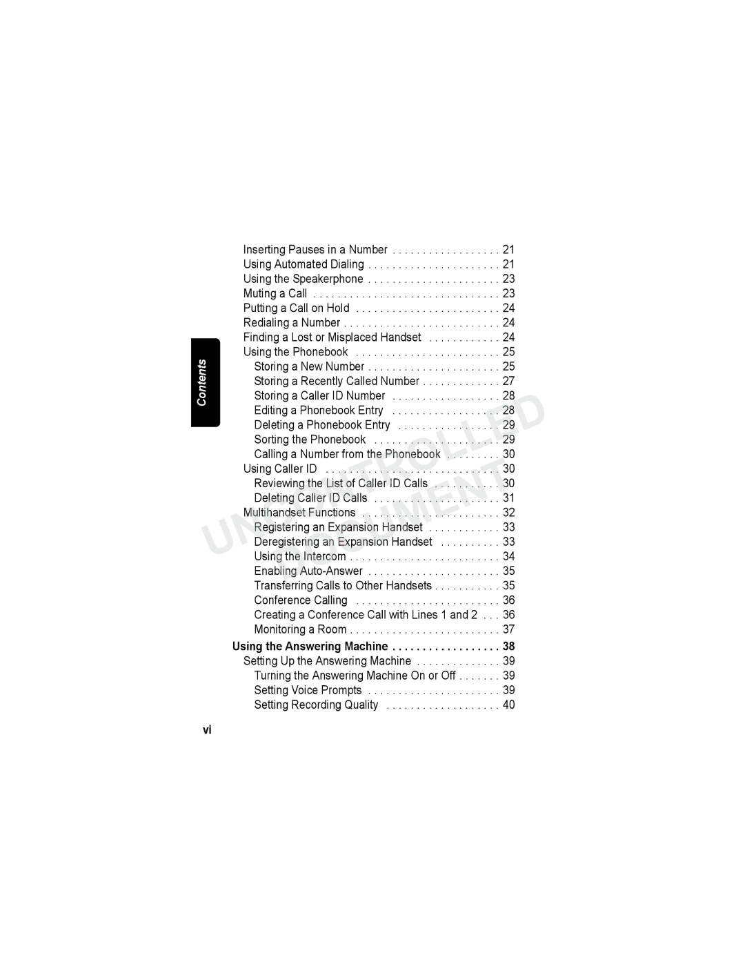 Motorola MD7080 Series manual Using the Answering Machine 