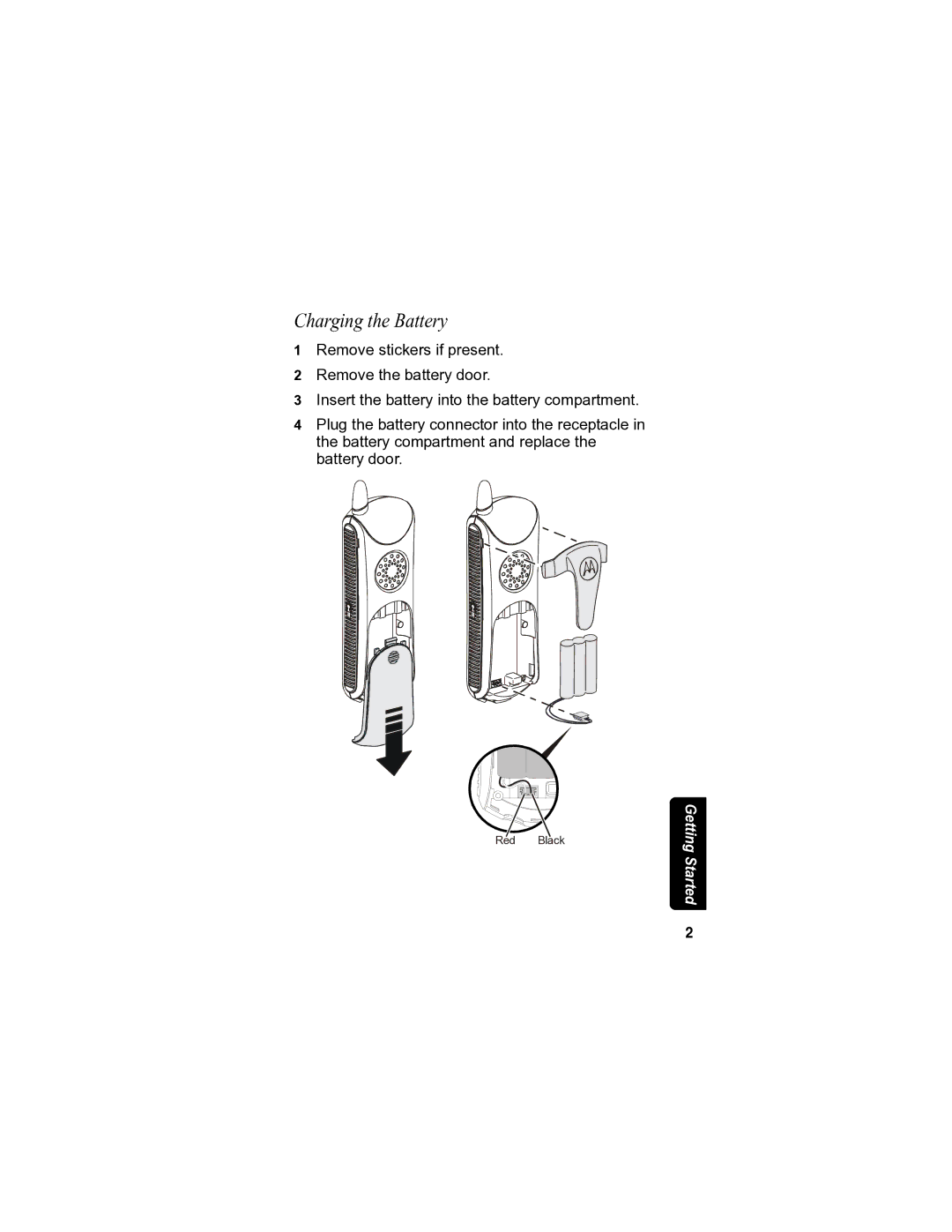 Motorola MD7080 manual Charging the Battery 