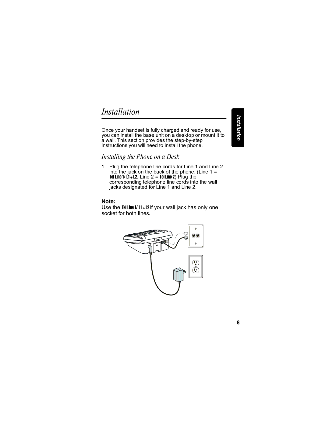 Motorola MD7080 manual Installation, Installing the Phone on a Desk 