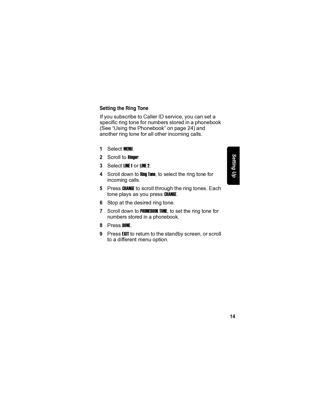 Motorola MD7080 manual Setting the Ring Tone 