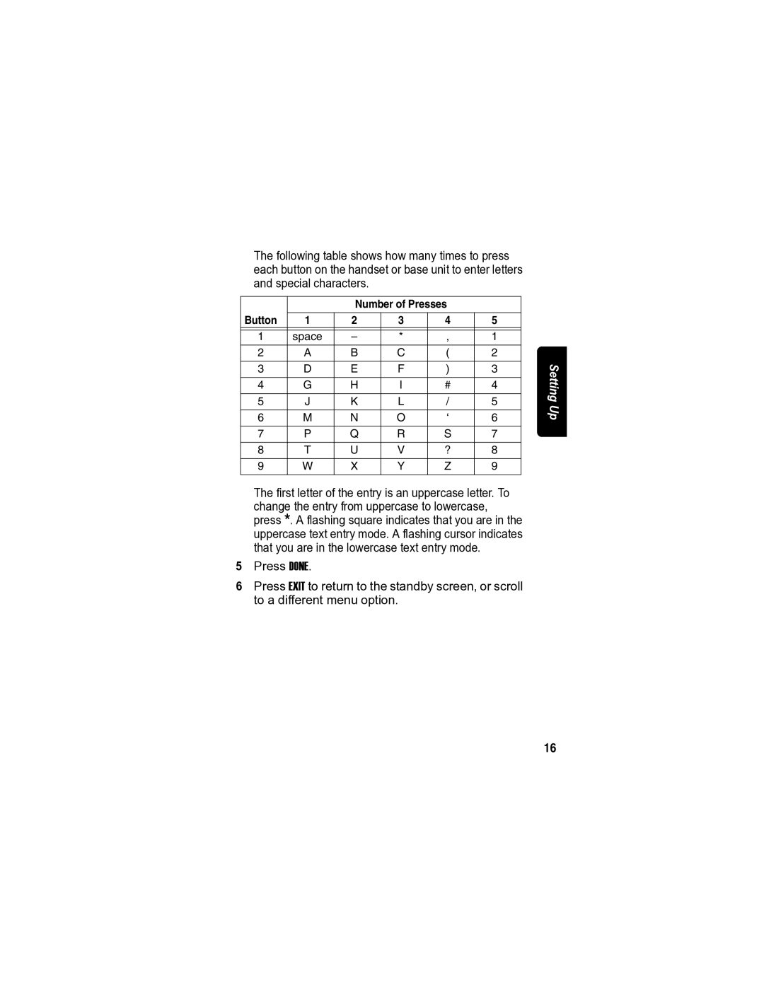 Motorola MD7080 manual Number of Presses 