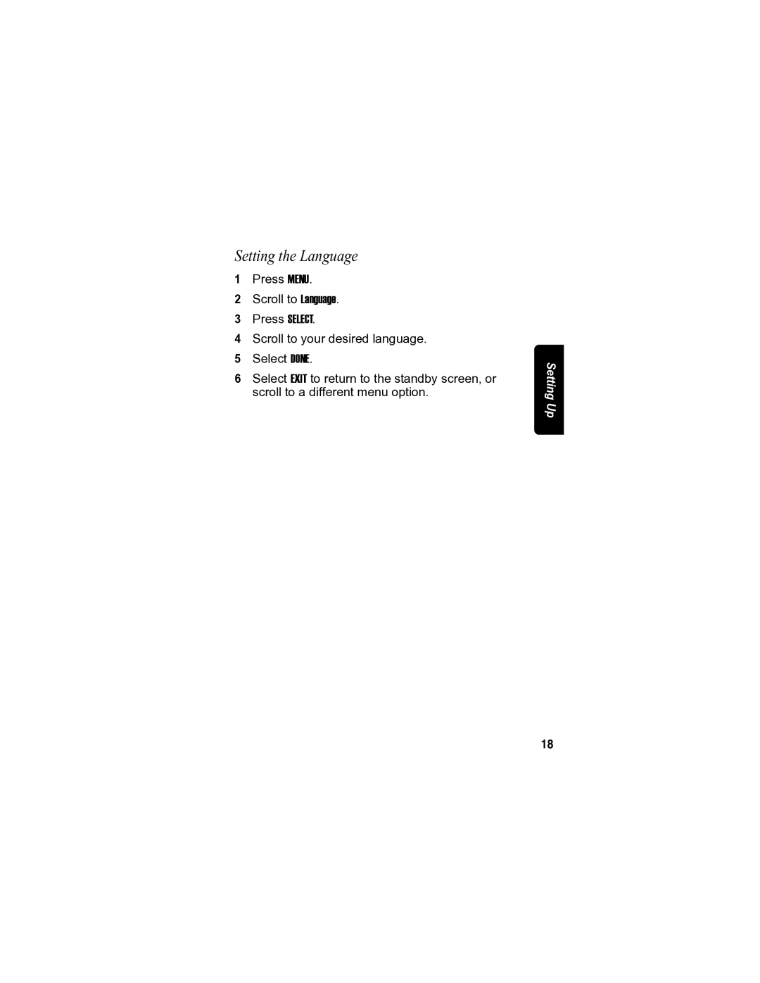 Motorola MD7080 manual Setting the Language 