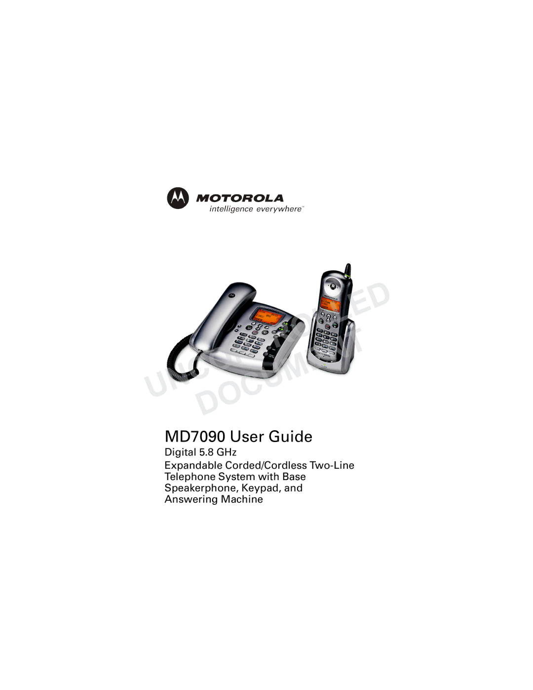 Motorola MD7090 manual Uncontrolledocumentd 