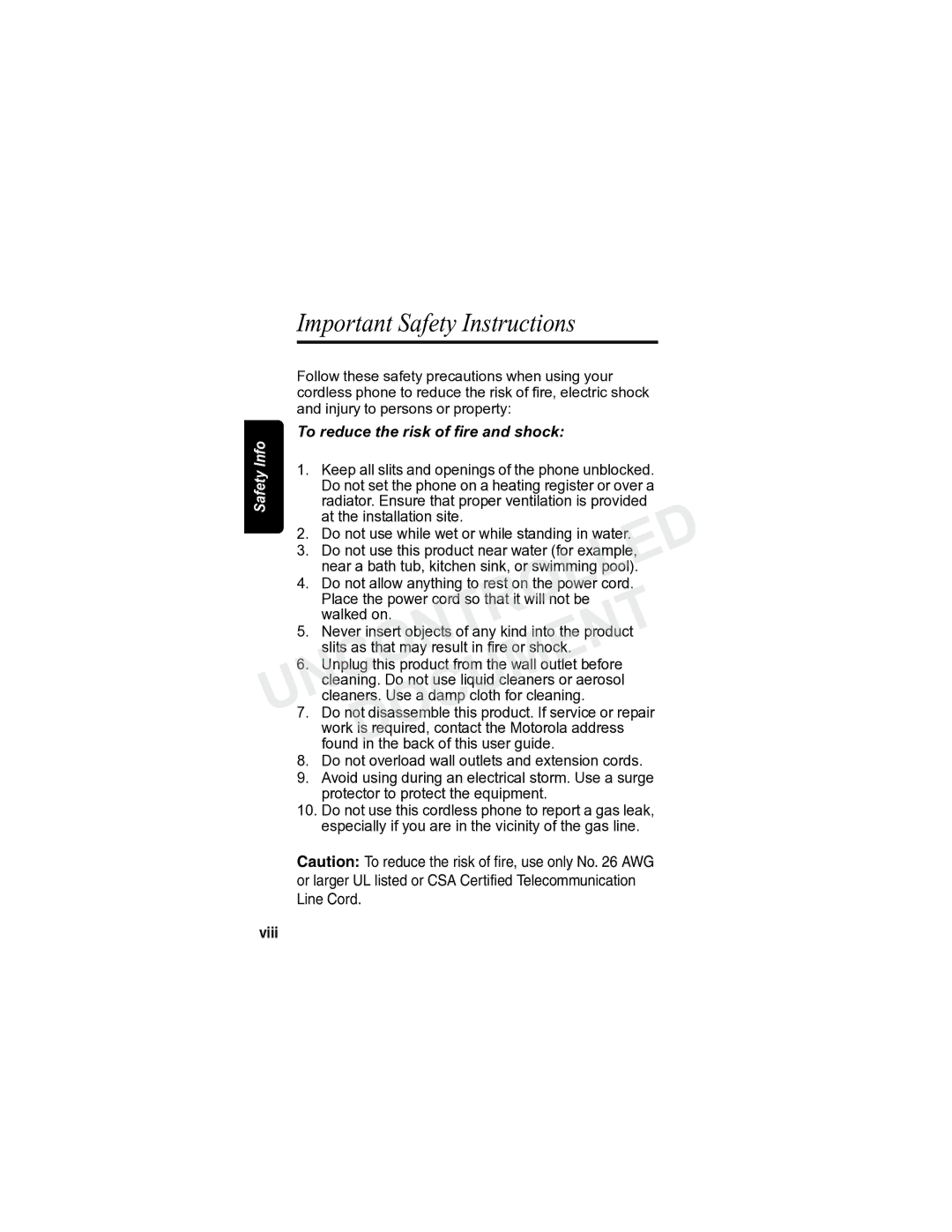 Motorola MD7090 manual Important Safety Instructions 