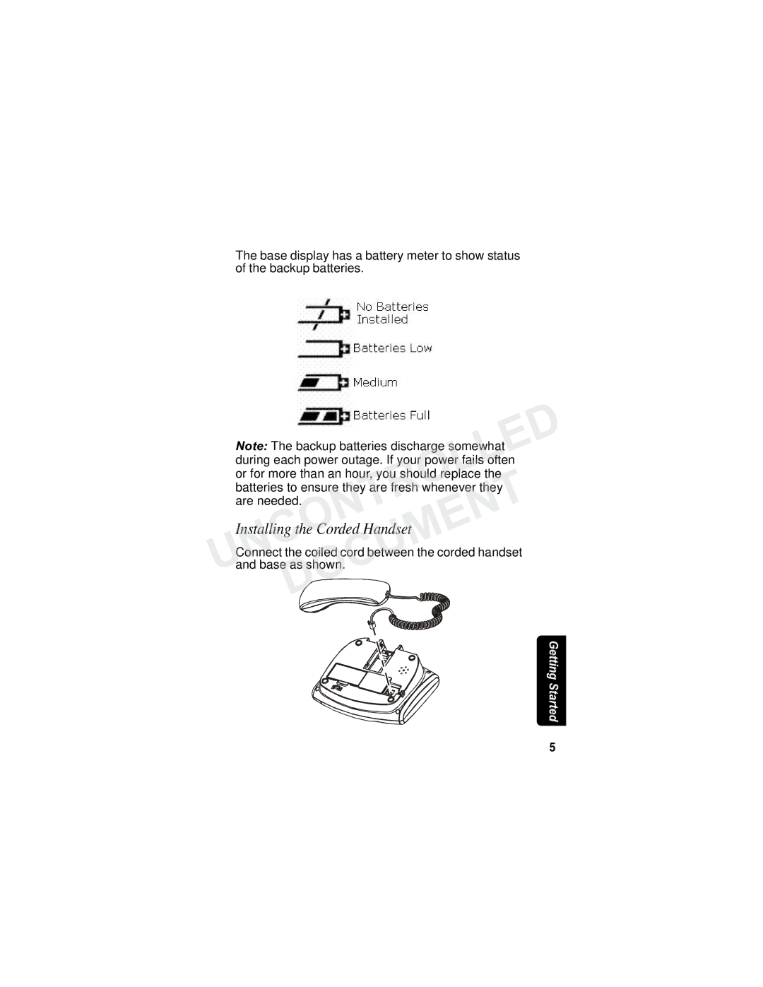 Motorola MD7090 manual Installing the Corded Handset 