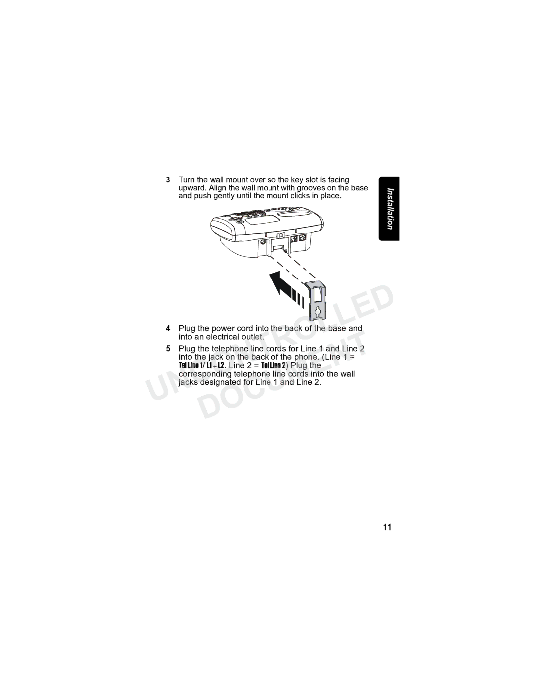 Motorola MD7090 manual Plug the power cord into the back of the base, Into an electrical outlet 