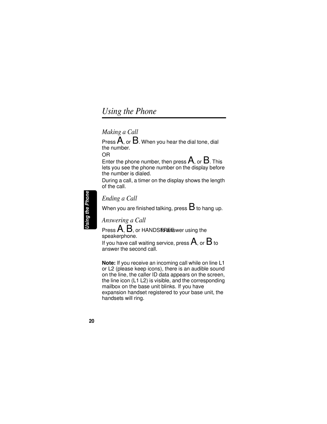 Motorola MD7090 manual Using the Phone, Making a Call, Ending a Call, Answering a Call 