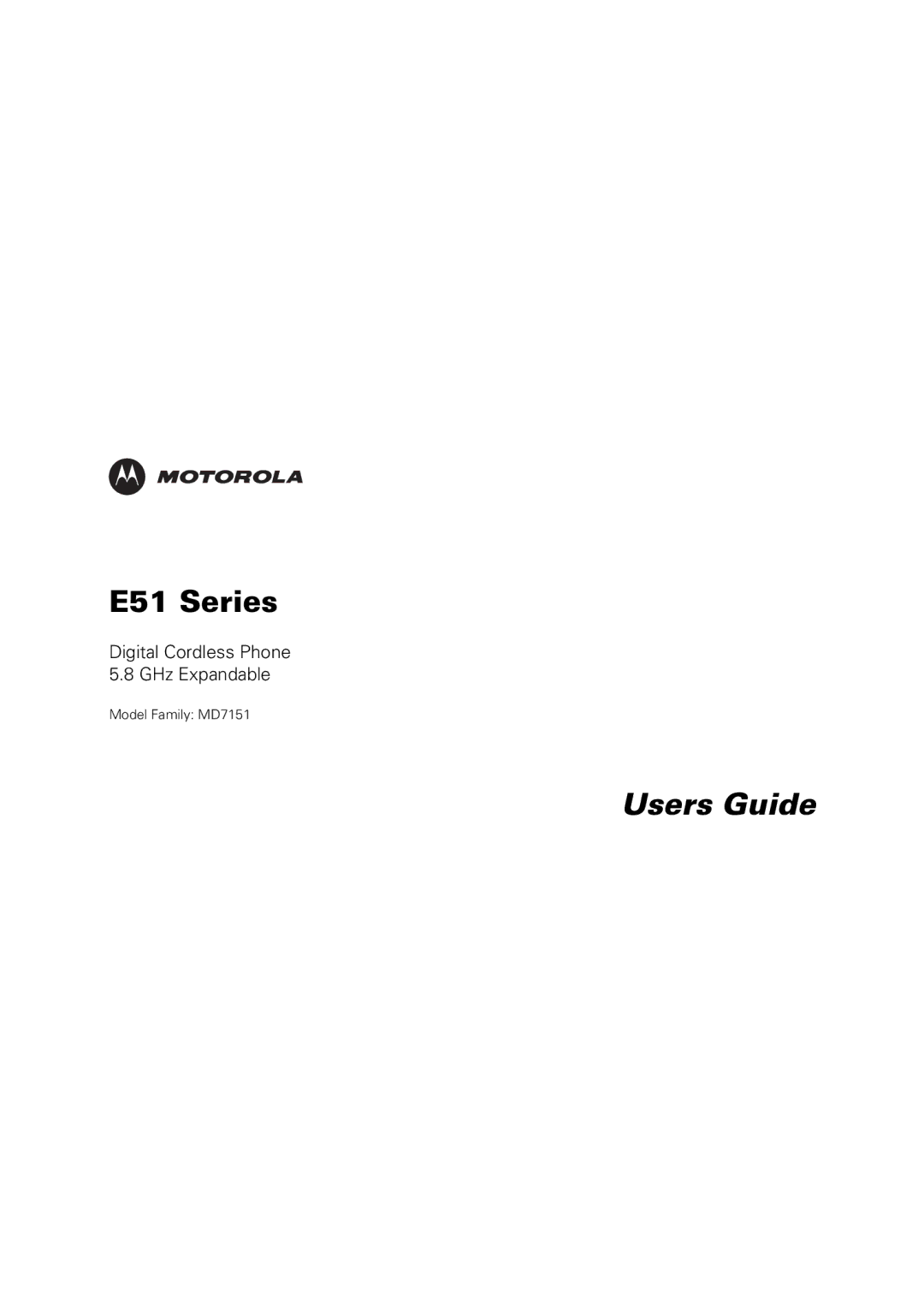 Motorola MD7151 manual Users Guide 