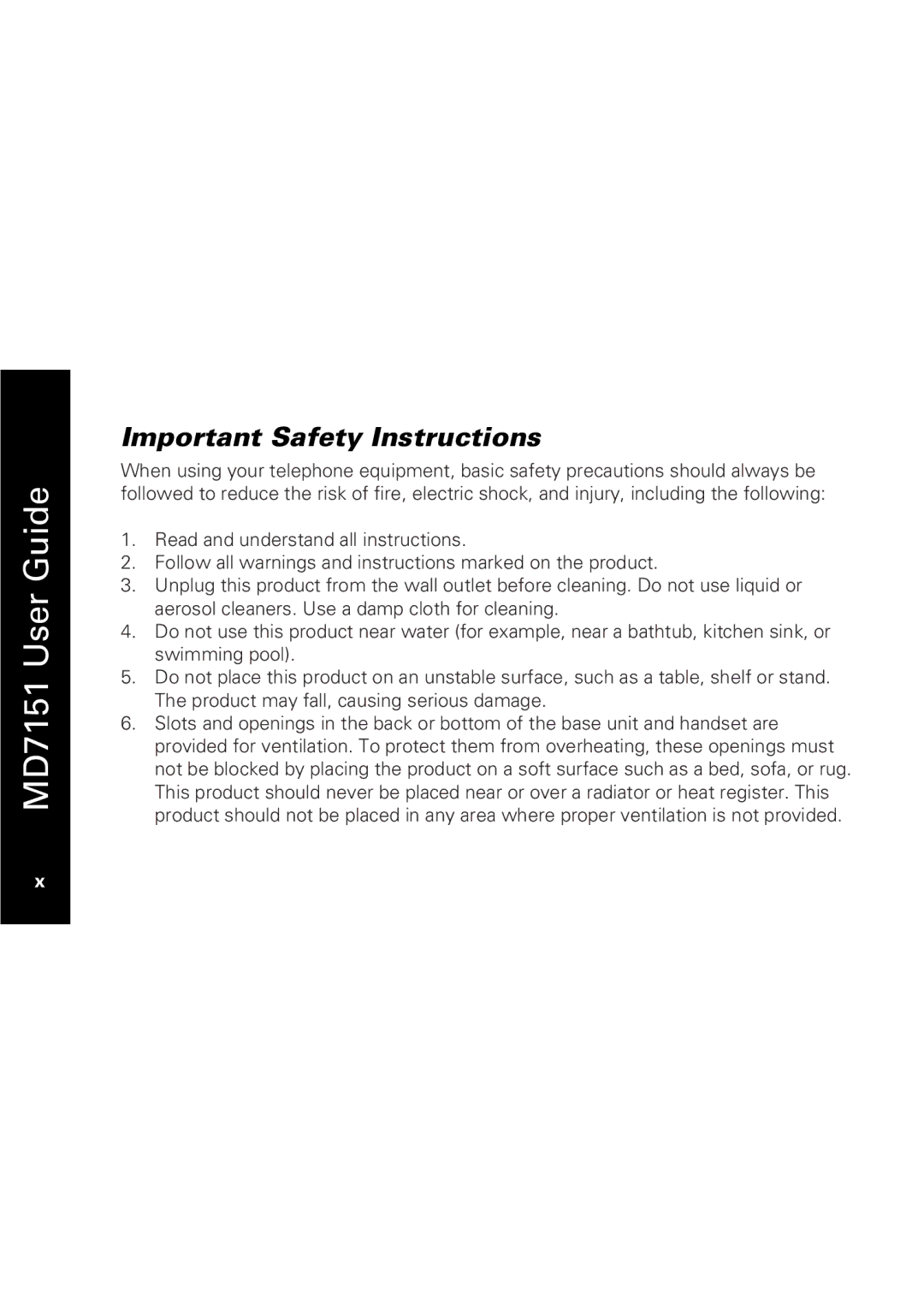 Motorola MD7151 manual Important Safety Instructions 