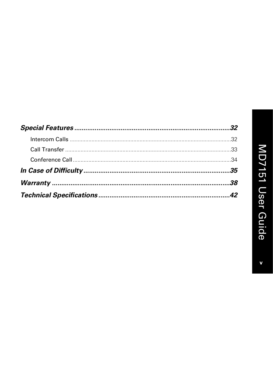 Motorola MD7151 manual Special Features 