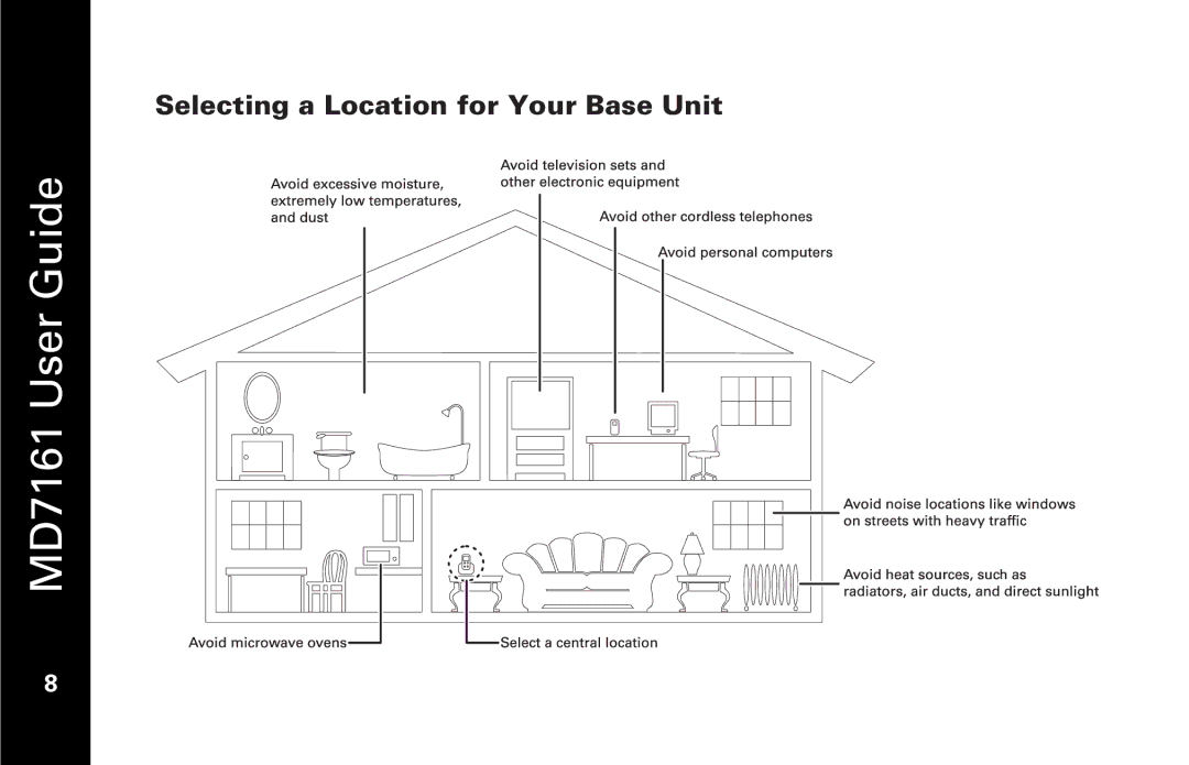 Motorola MD7161 manual Selecting a Location for Your Base Unit 