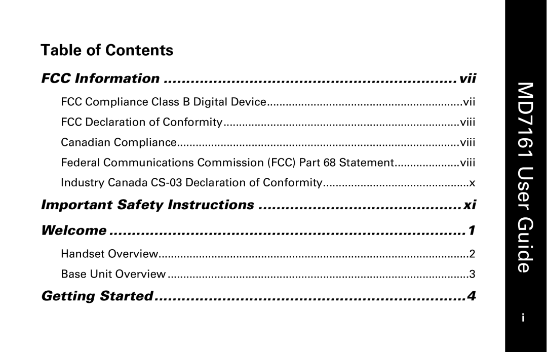 Motorola manual MD7161 User Guide 