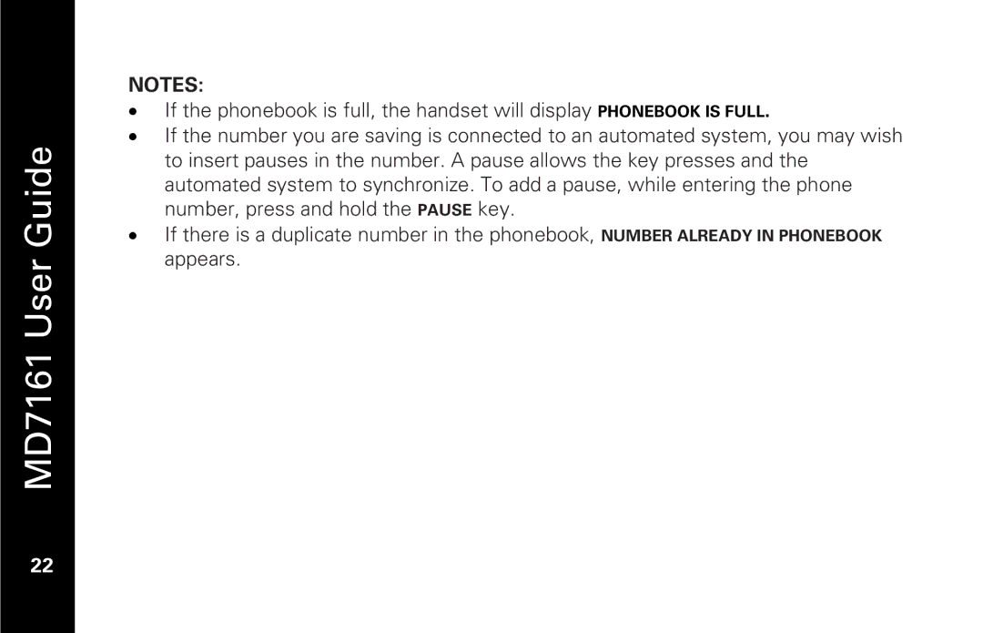 Motorola manual MD7161 User Guide 