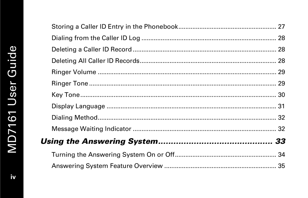 Motorola MD7161 manual Storing a Caller ID Entry in the Phonebook 