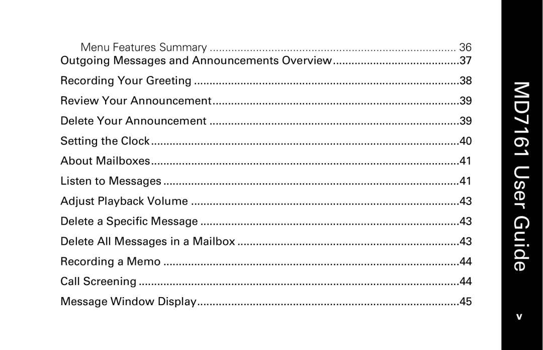 Motorola MD7161 manual Outgoing Messages and Announcements Overview 