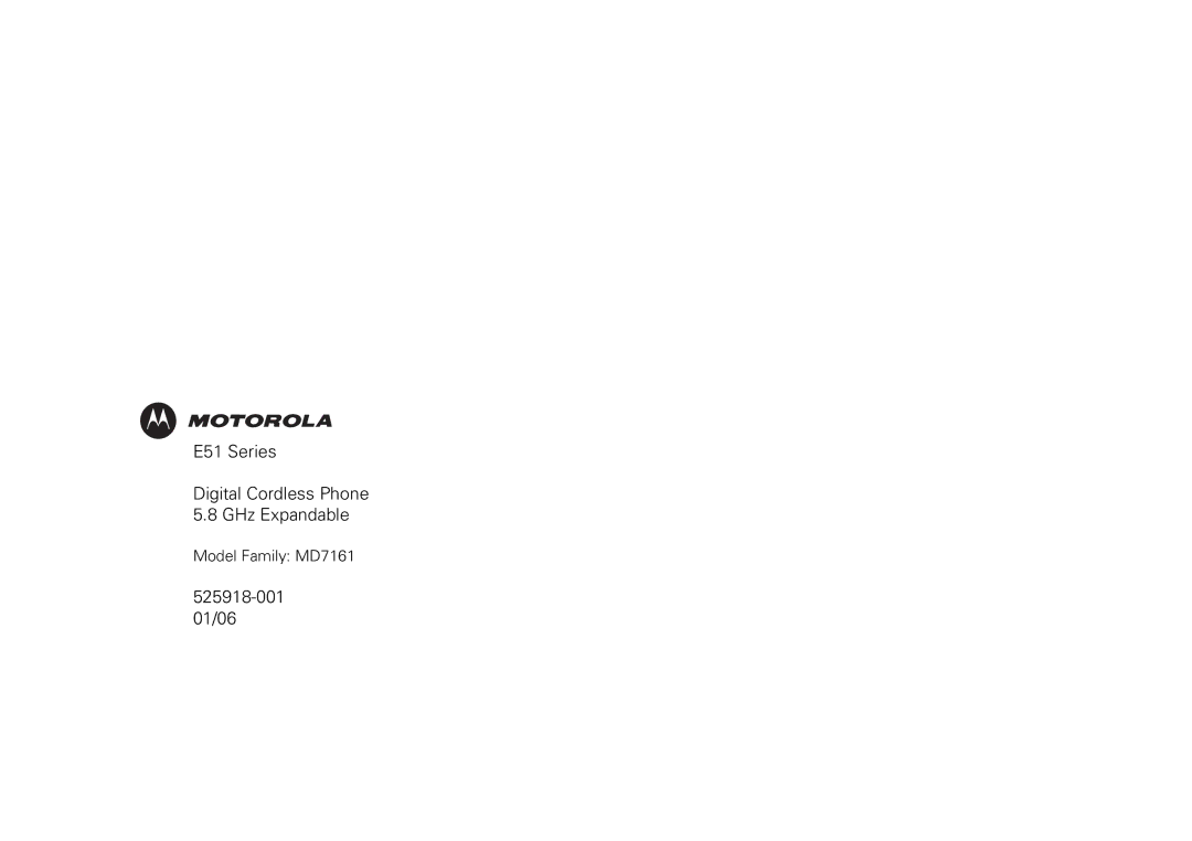 Motorola MD7161 manual E51 Series 