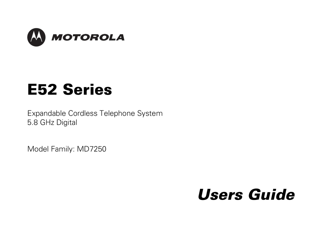 Motorola MD7250 manual Users Guide 