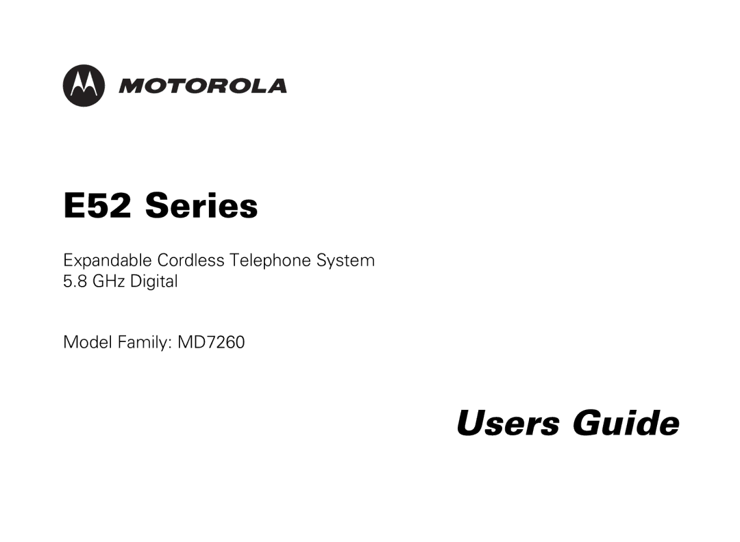 Motorola MD7260 manual Users Guide 