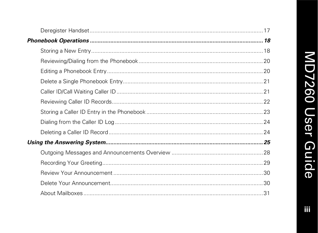 Motorola MD7260 manual Iii 