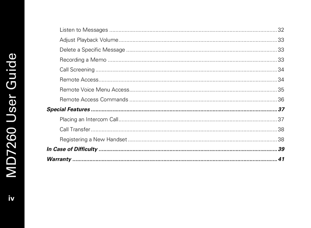 Motorola MD7260 manual Listen to Messages 