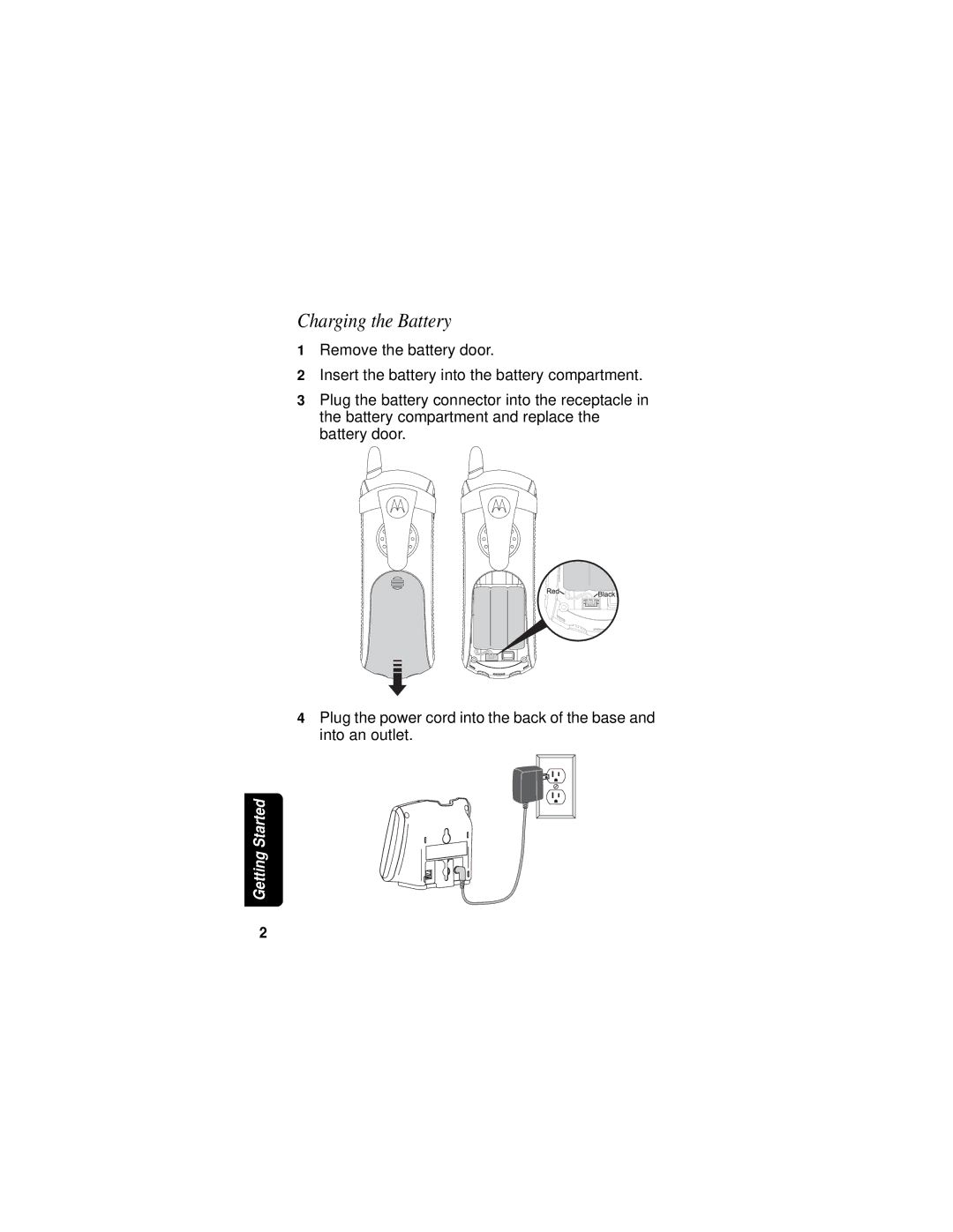 Motorola MD751 manual Charging the Battery 