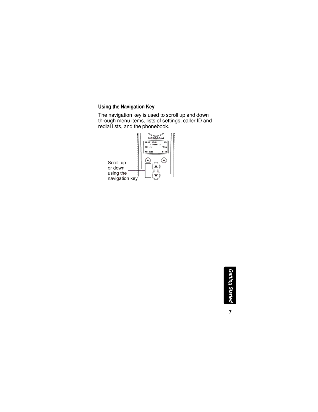 Motorola MD751 manual Using the Navigation Key 