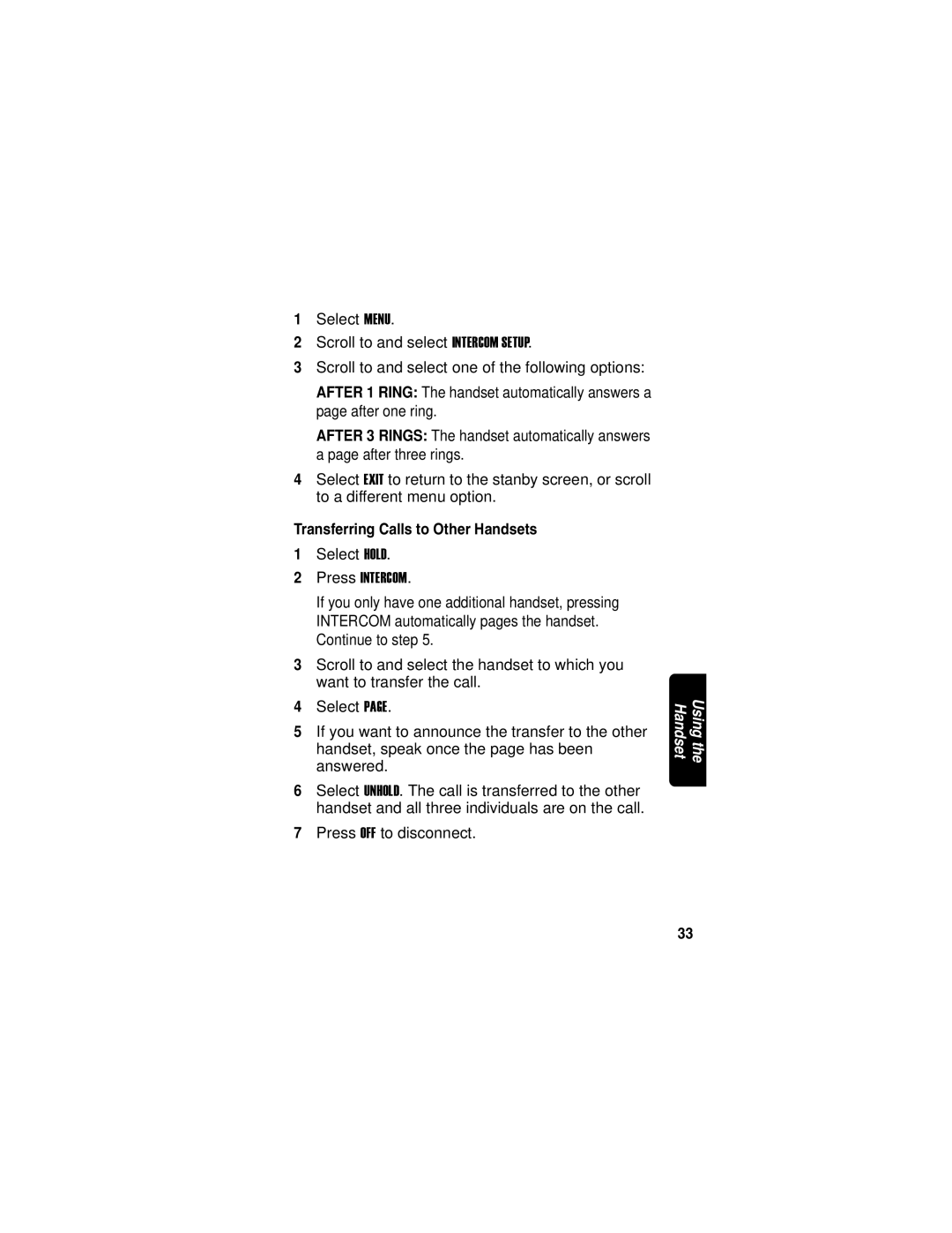 Motorola MD751 manual Transferring Calls to Other Handsets 