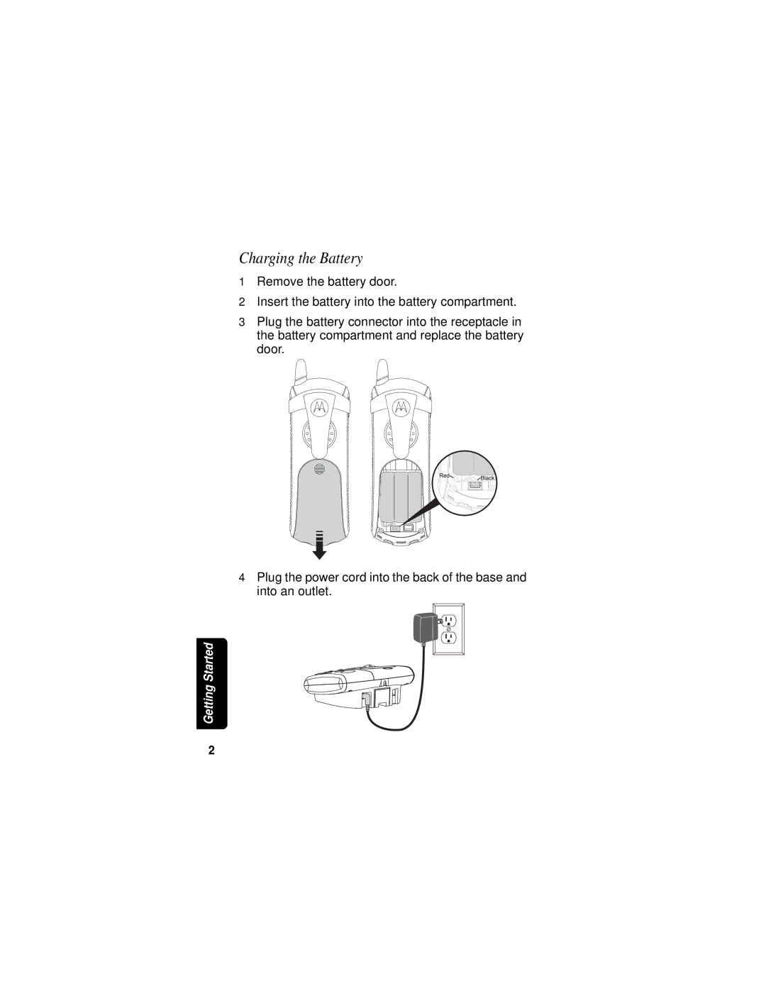 Motorola MD760 manual Charging the Battery 