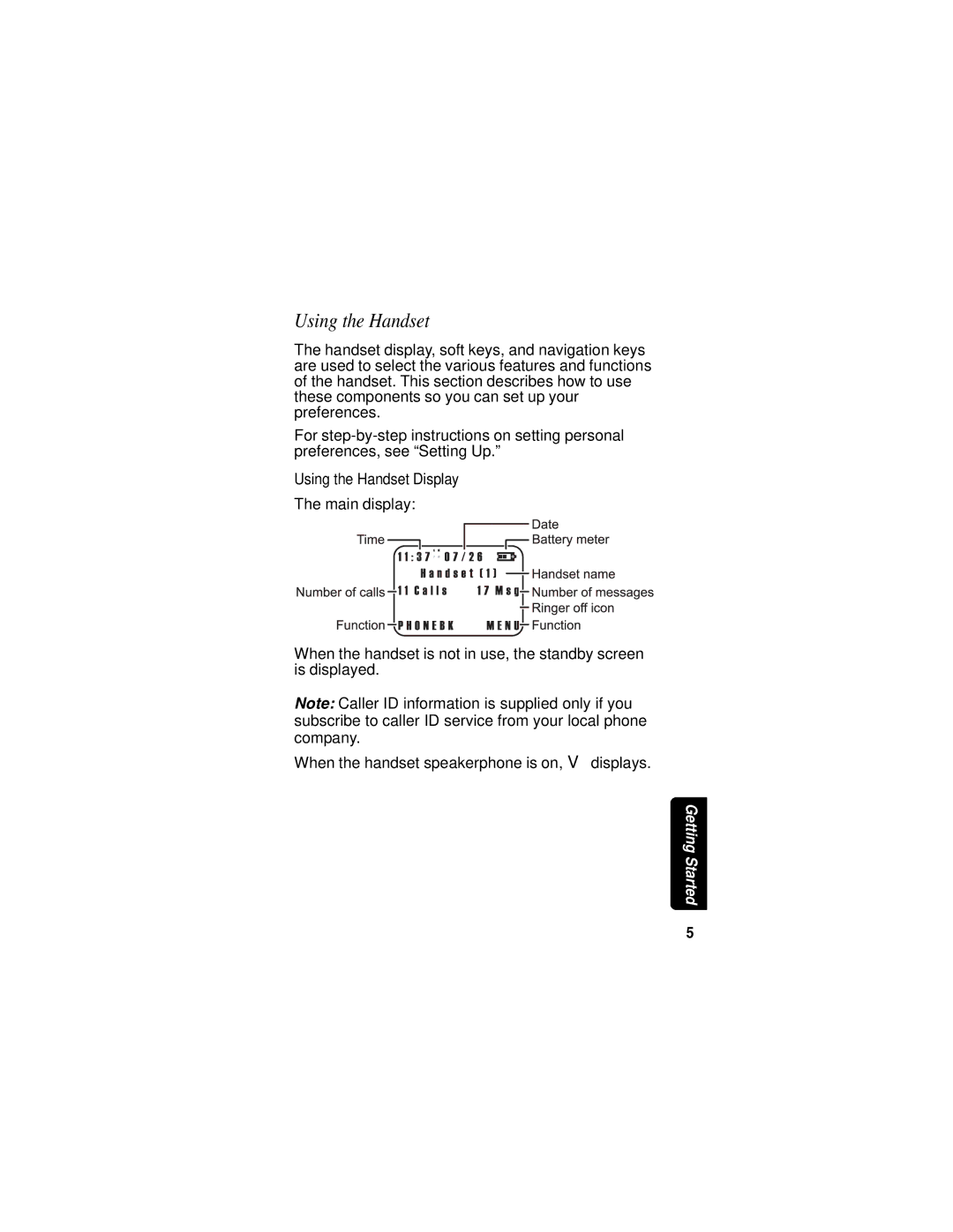 Motorola MD760 manual Using the Handset Display 