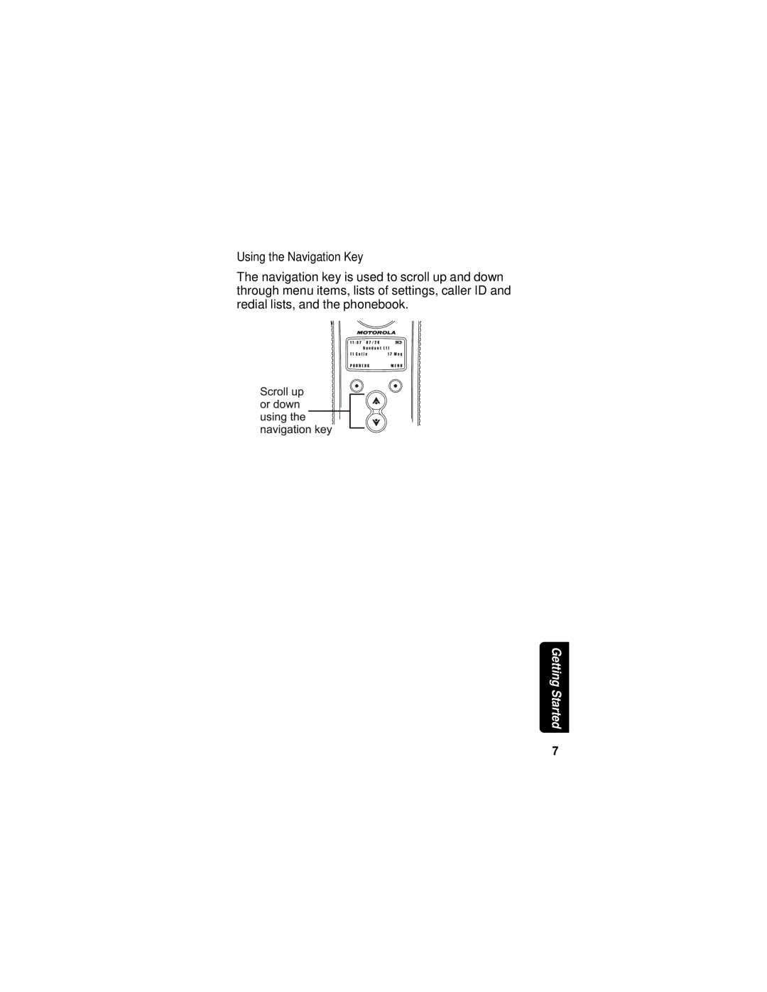 Motorola MD760 manual Using the Navigation Key 