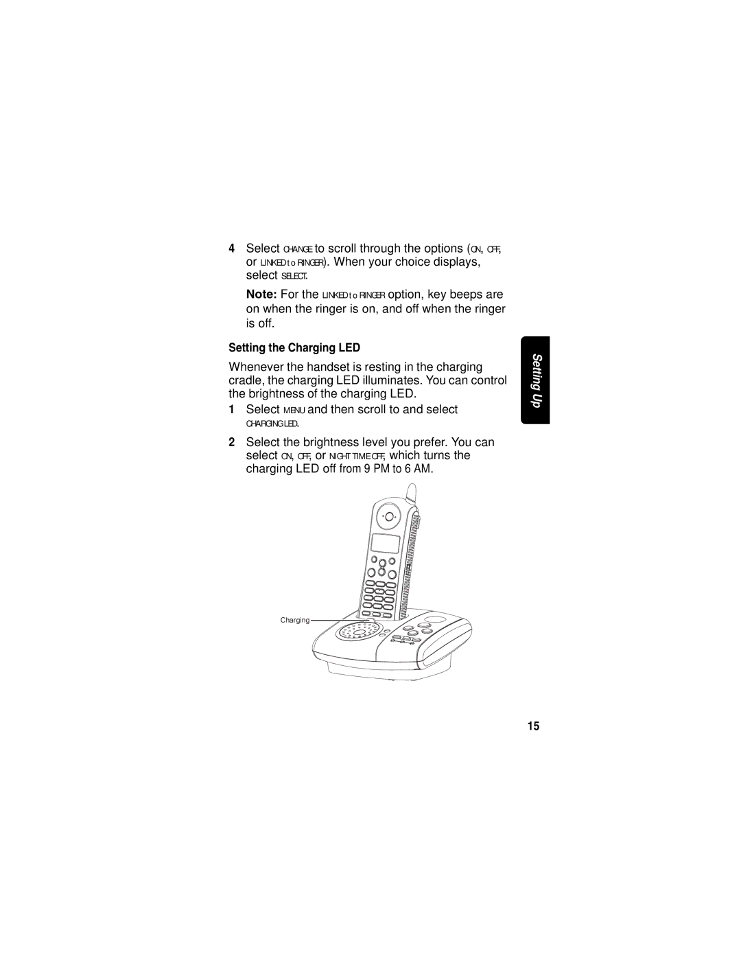 Motorola MD760 manual Setting the Charging LED 