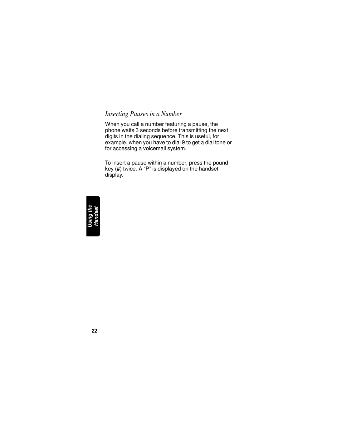 Motorola MD760 manual Inserting Pauses in a Number 