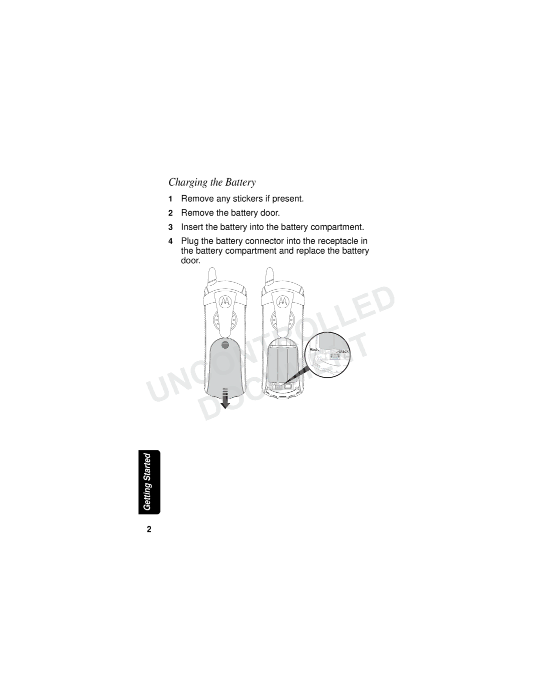 Motorola MD780 Series manual Charging the Battery 