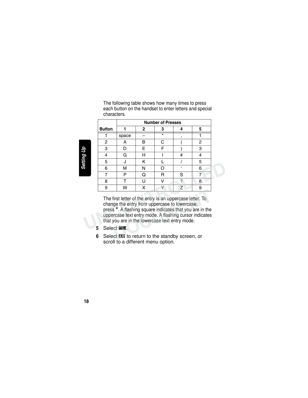 Motorola MD780 Series manual Uncontrolled, First letter of the entry is an uppercase letter. o 