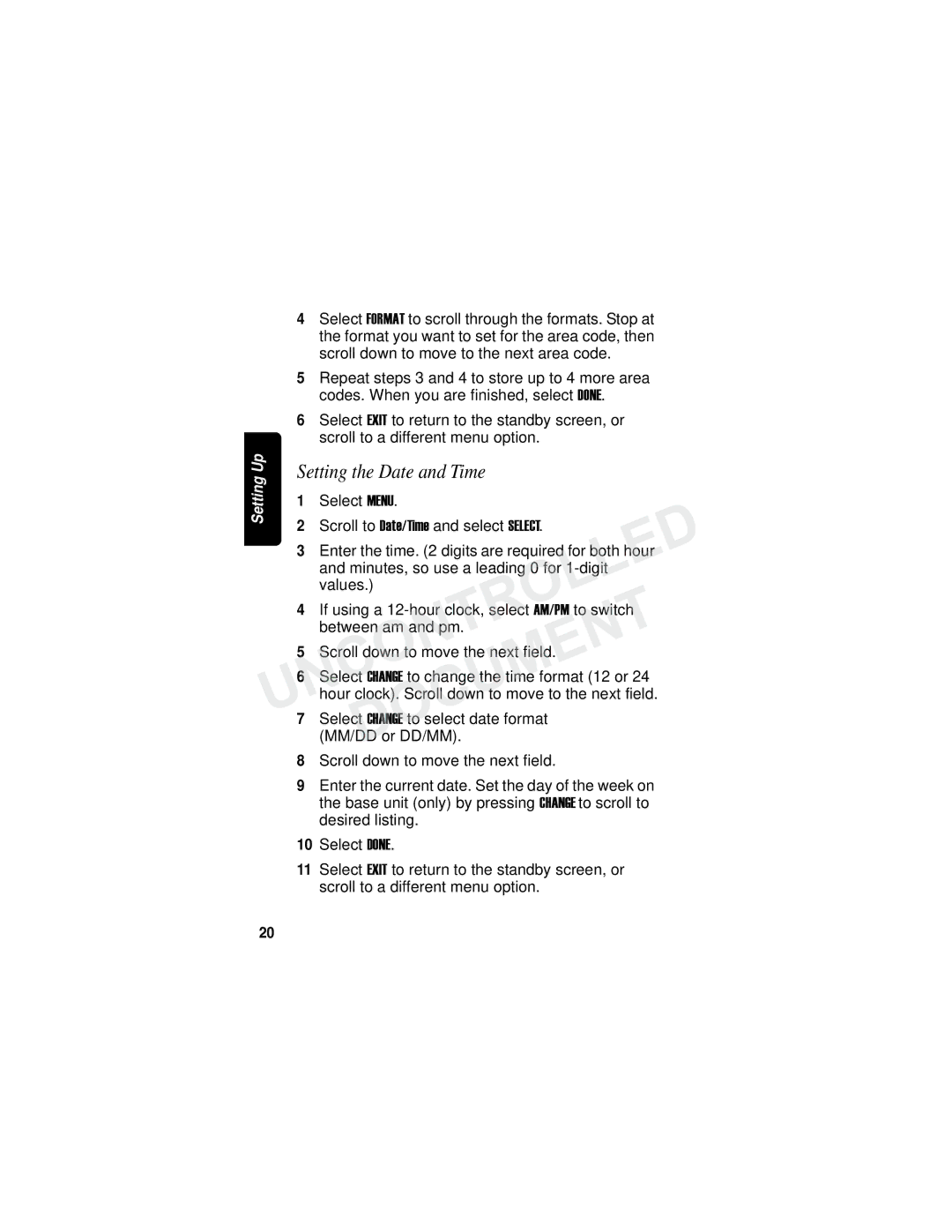 Motorola MD780 Series manual Setting the Date and Time 