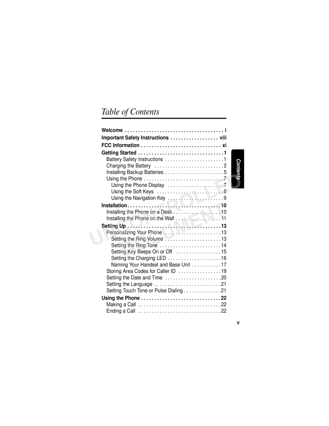 Motorola MD780 Series manual Table of Contents 