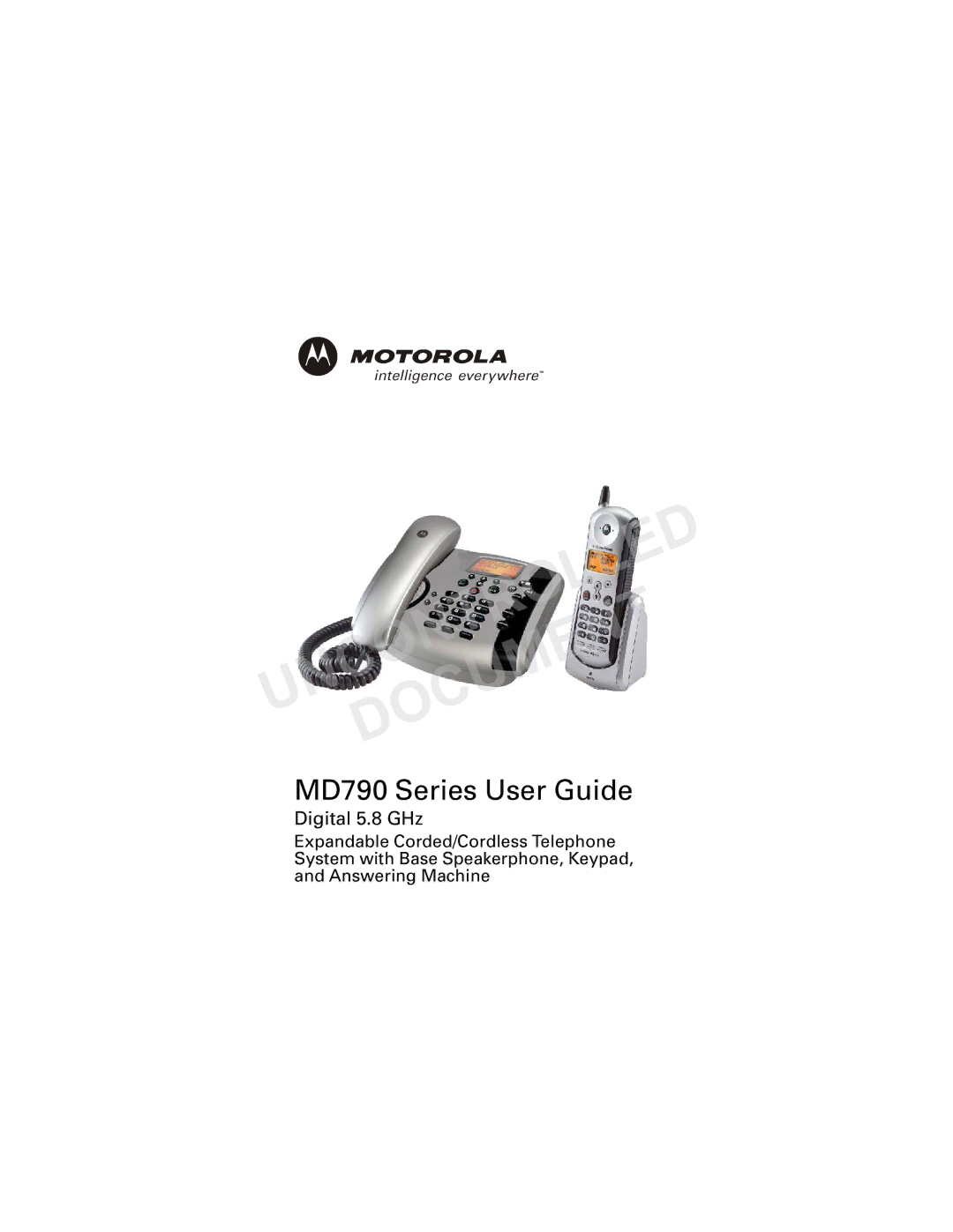 Motorola MD790 Series manual Uncontrolleddocument 