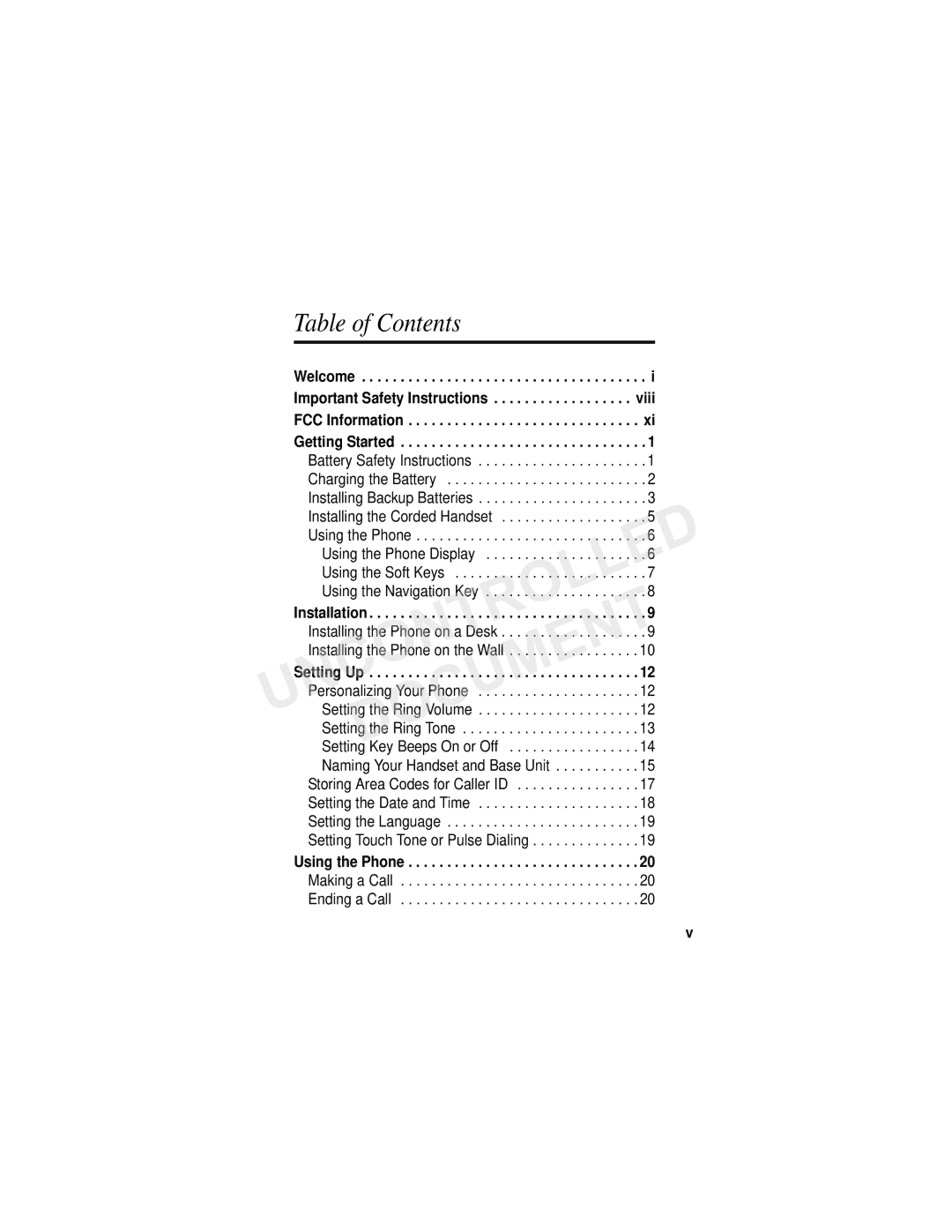 Motorola MD790 Series manual Table of Contents 