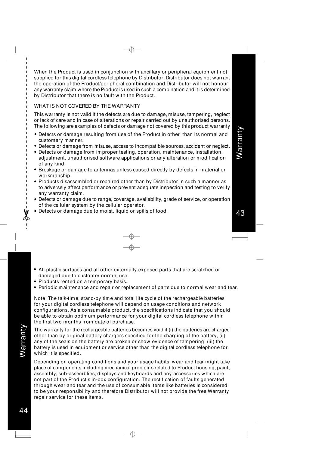 Motorola ME4050 manual What is not Covered by the Warranty 