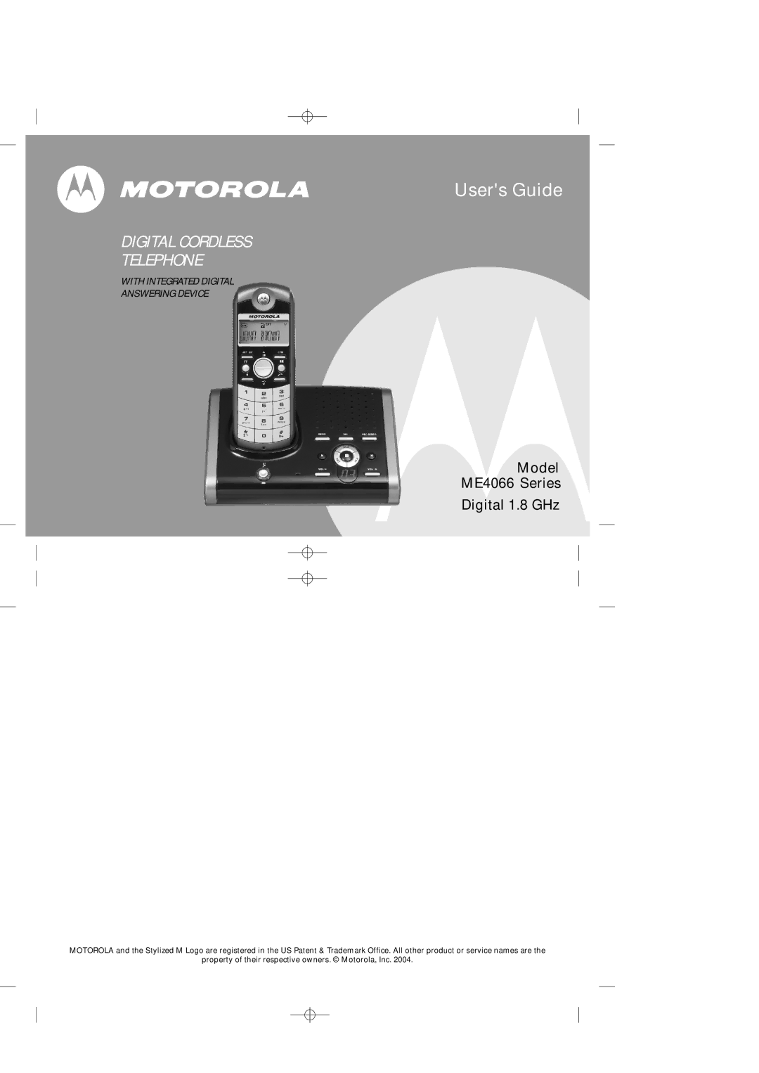 Motorola ME4066 Series manual Users Guide, Digital Cordless Telephone 