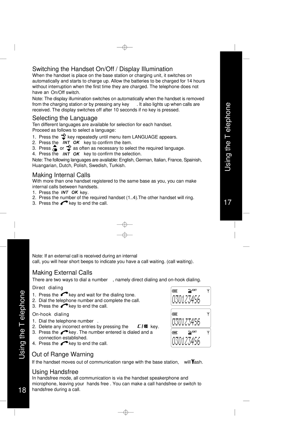 Motorola ME4067 Series manual Using the Telephone 