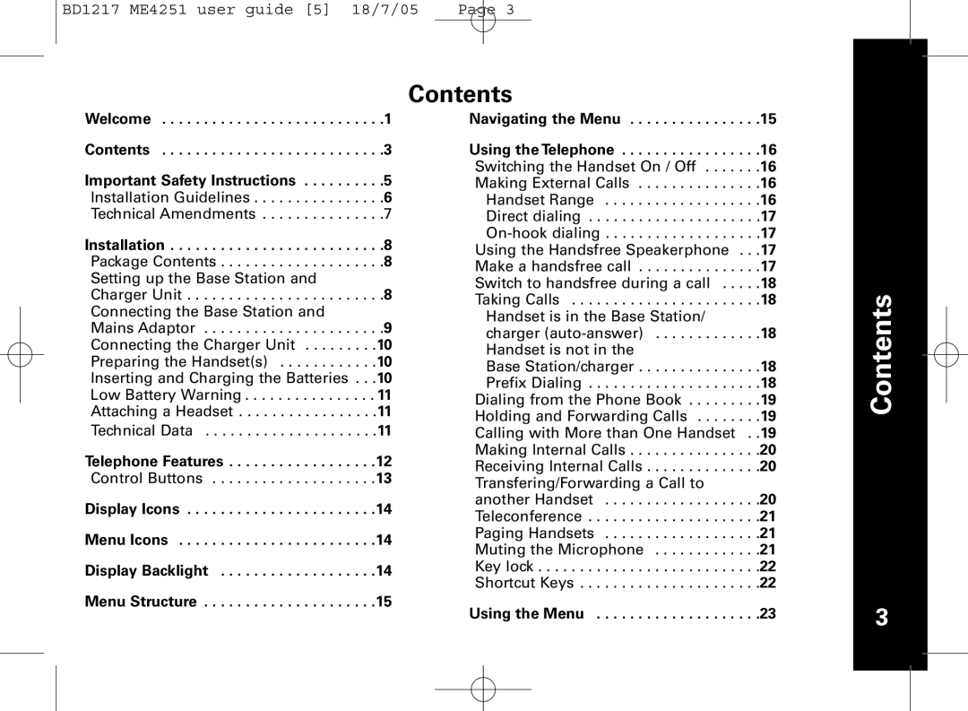 Motorola ME4251 manual Contents 