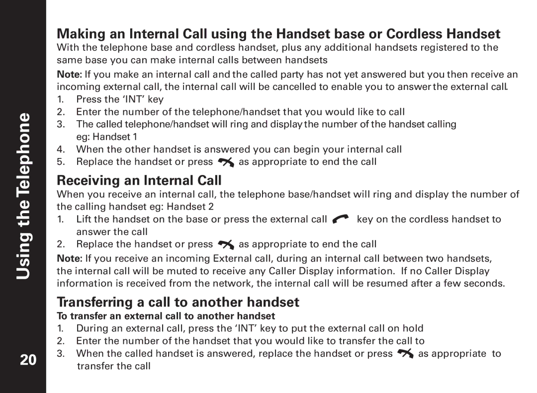 Motorola ME6091 manual Receiving an Internal Call, Transferring a call to another handset 