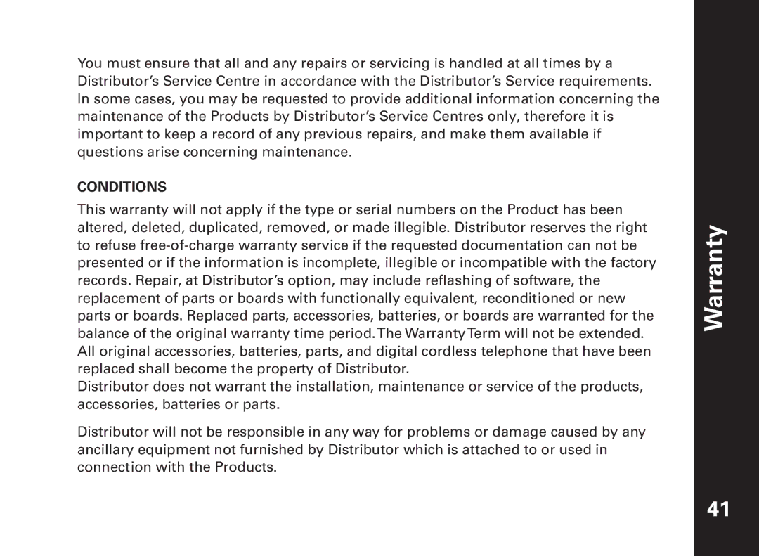 Motorola ME6091 manual Conditions 