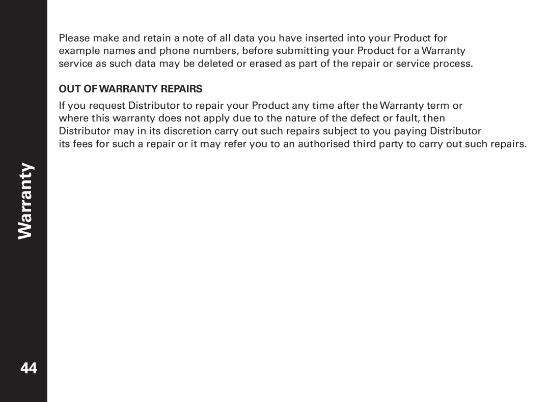 Motorola ME6091 manual OUT of Warranty Repairs 