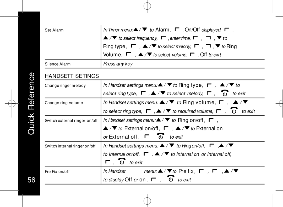 Motorola ME7158 manual Handsett Setings 