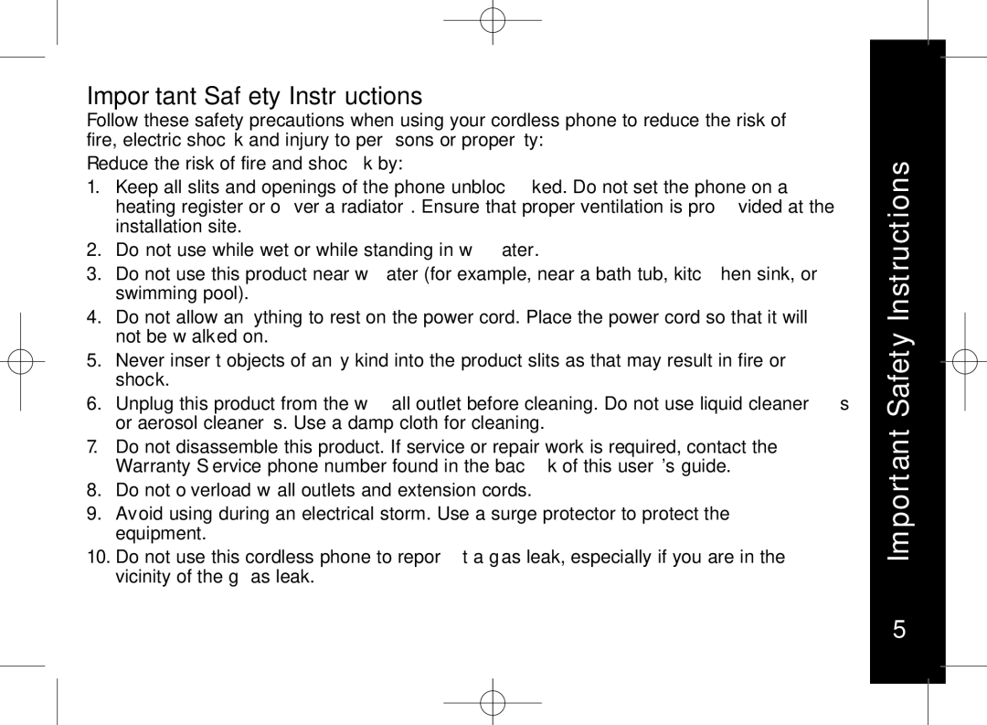 Motorola ME7158 manual Important Safety Instructions 