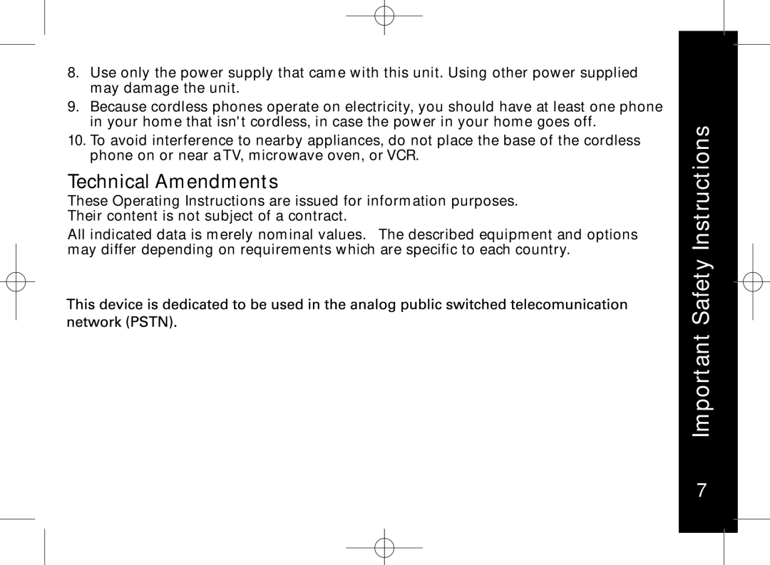 Motorola ME7158 manual Technical Amendments 