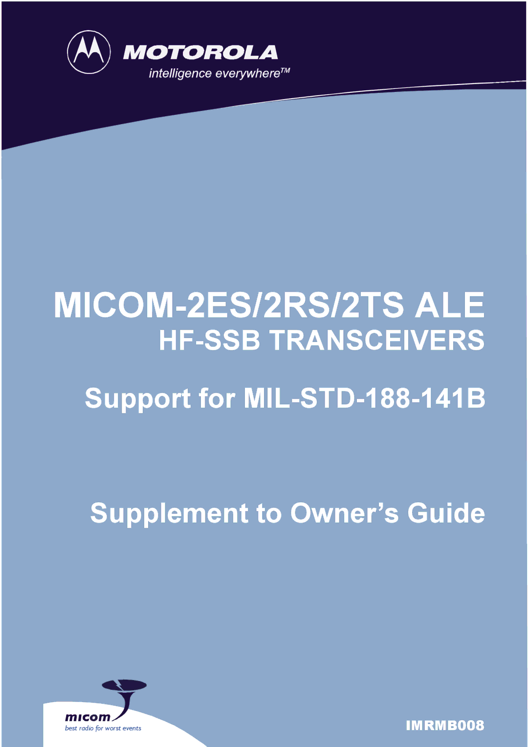 Motorola MICOM-2ES/2RS/2TS ALE manual 